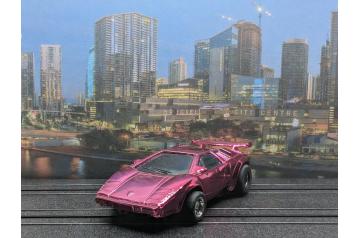 Tyco Red Chrome Lamborghini Countach 440x2 HO Slot Car