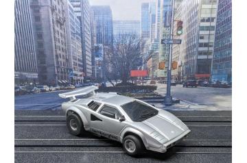 Tyco Silver Lamborghini Countach 440x2 HO Slot Car