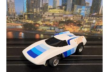 AFX Blue/White Lazer 2000 G Plus HO Slot Car