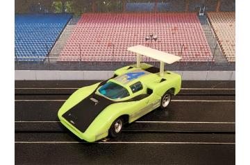 Aurora #4 Lime Chaparral 2F Xlerators HO Slot Car