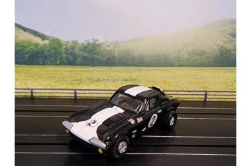 Johnny Lightning #2 '63 Black Grand Sport Corvette Thunderjet 500 HO Slot Car