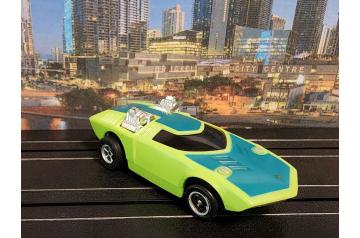 AFX Lime Green Too Much Non-Magnatraction HO Slot Car.