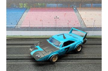 AFX #7 Blue Daytona Charger Lighted Magnatraction HO Slot Car.
