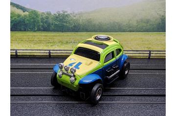 AFX Magnatraction with NOS JL #4 Blue Green Baja Bug Body HO Slot Car