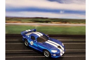 AFX Blazin' Brakes with NOS JL #39 Blue Dodge Viper Body HO Slot Car