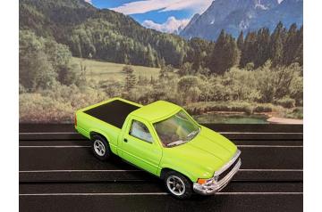 AFX Super Magna-Traction with NOS JL Lime Green Datsun Pick-Up Body HO Slot Car