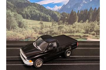 AFX Cat's Eyes with NOS JL Black Datsun Pick-Up Body HO Slot Car