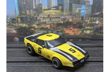 Life Like #5 Corvette on a Rokar Chassis HO Slot Car.