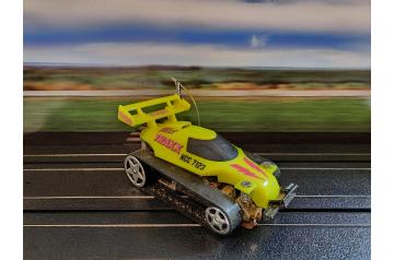 Tyco Yellow Fast TRAXX NCC 7123 Racer 440x2 HO Slot Car