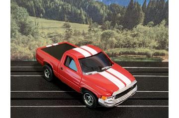 AFX Magna-Traction with NOS JL Red Nissan Pick-Up Truck Body HO Slot Car.