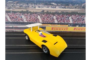 AFX Butterscotch Ferrari Can Am 612 with Wing Non-Magnatraction HO Slot Car