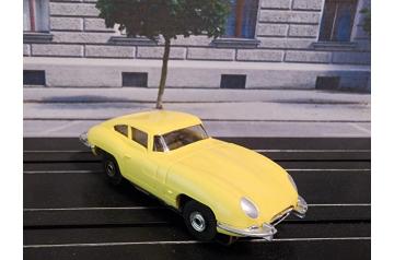 Aurora Yellow XKE Jaguar T-Jet HO Slot Car.