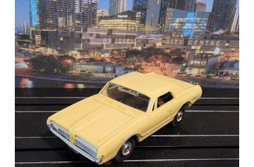 Aurora Yellow Cougar T-Jet HO Slot Car.